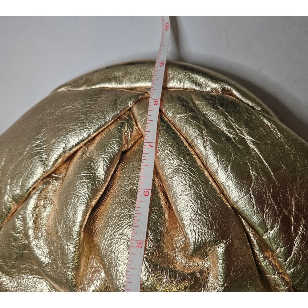 Park Avenue International Vintage 80s Gold Metallic Leather Pouch Clutch Bag USA - Picture 14 of 15
